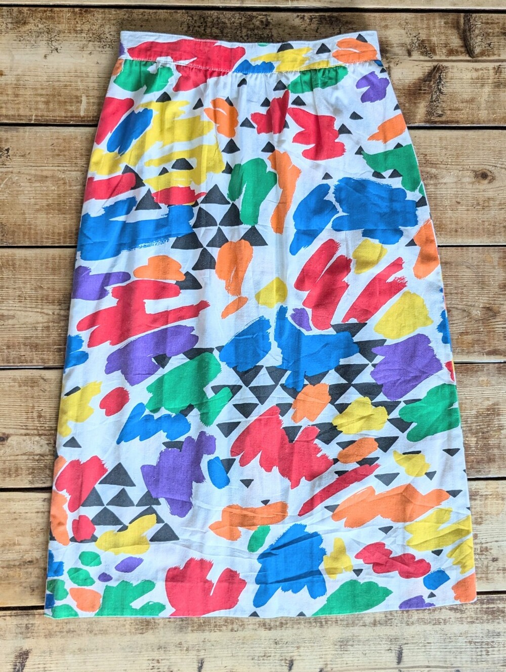 Vintage Garey Petites Abstract Print Midi Skirt Canada 4 Artsy Retro Boho
